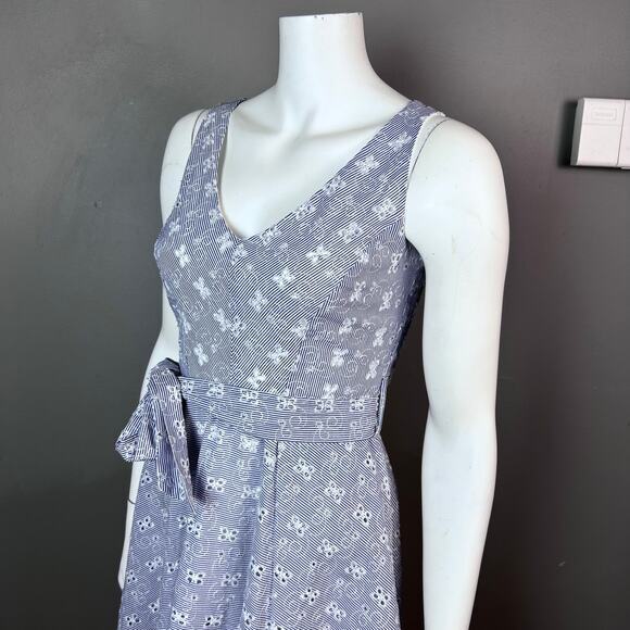 Sandro Ferrone dress IT 40 US small 4 Italy pinstripe seersucker old money‎ maxi - Picture 9 of 16